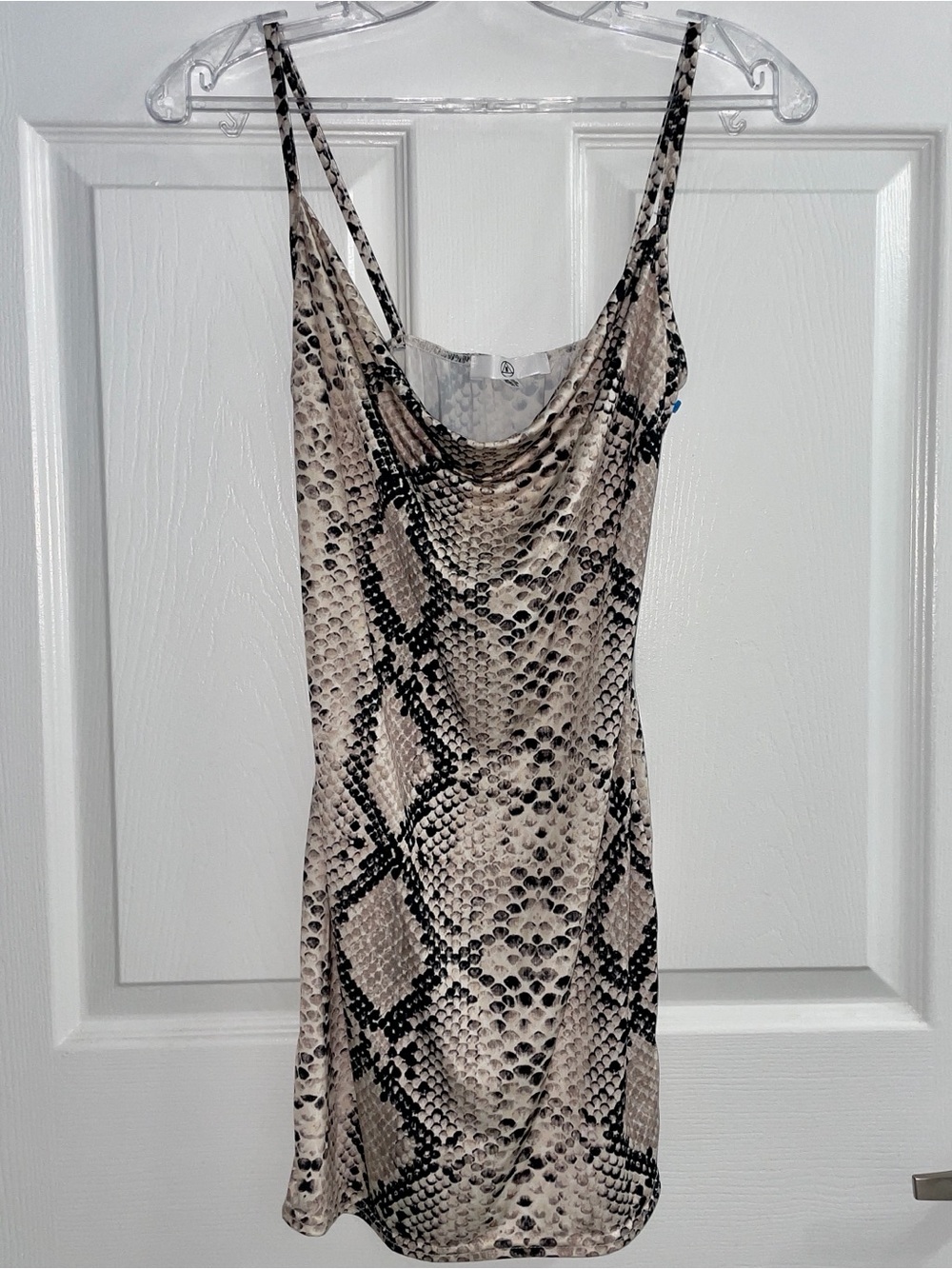 Missguided Cowl Neck Snake Print Mini Slip Dress Size 6